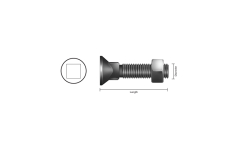 Rnd Csk Bolt & Nut M10x45mm (8.8 Grade, 1,50, DIN608)