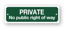 Sign - No Public Right of Way (200mm x 65mm)