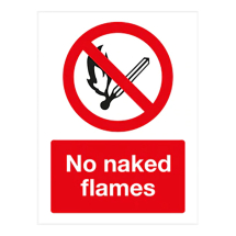 Sign - No Naked Flames (480mm x 360mm)