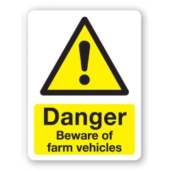 Sign - Danger Farm Vehicles (480mm x 360mm)