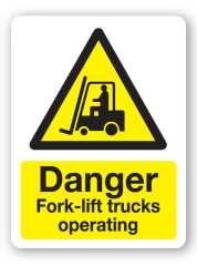 Sign - Caution Forklift Trucks (480mm x 360mm)