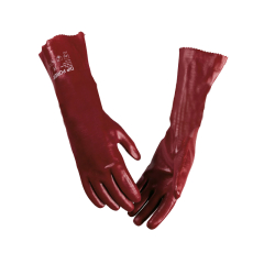 Red PVC Open Wrist Gloves 11