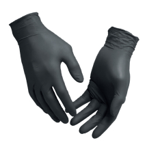 Black Textured Nitrile Gloves (Size M, Pack-100)